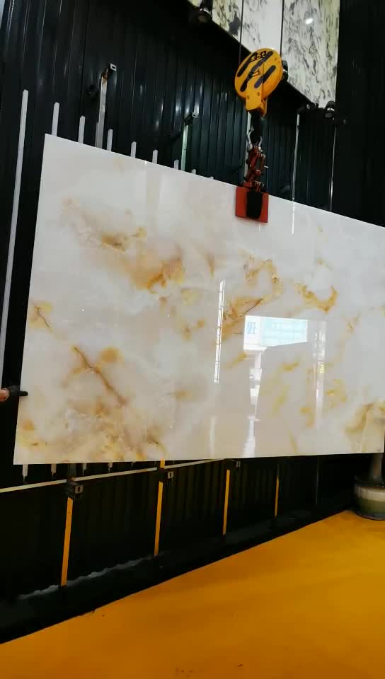 Natural Translucent Onyx Golden Veins Onyx Tile & Slab